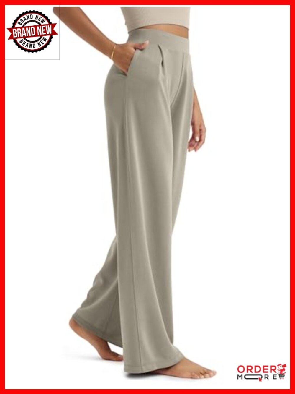 Wide Leg Pants High Waist Casual Lounge with Pockets